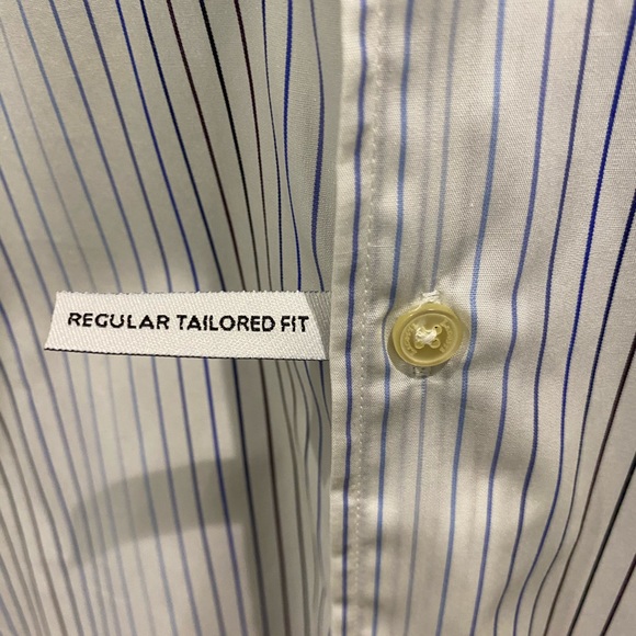 LACOSTE | luxe cotton stripped button down shirt, size small - Picture 3 of 6